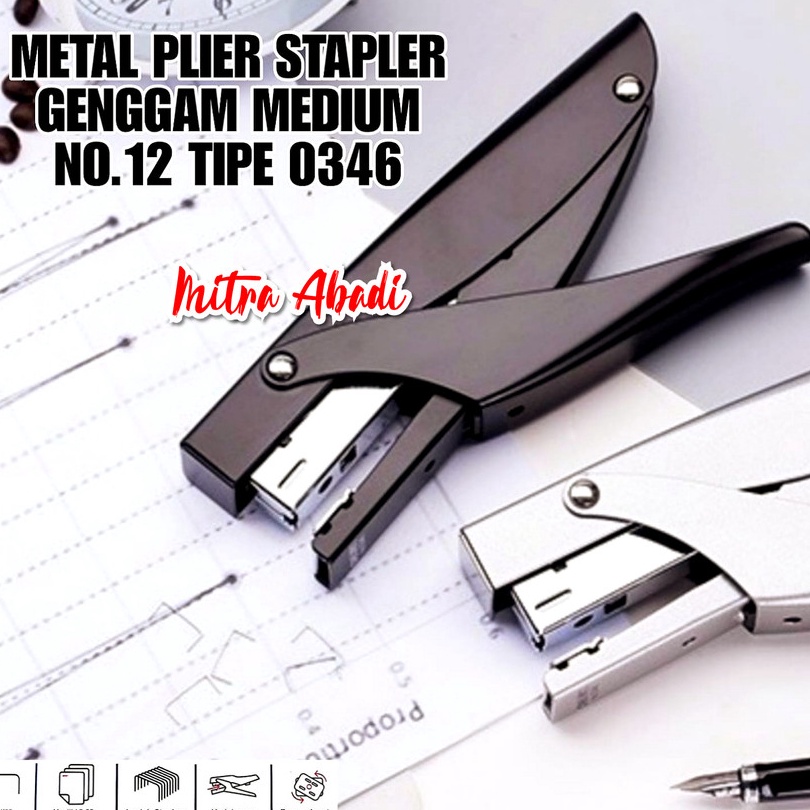 

BARANG ORIGINAL Metal Plier Stapler Genggam Medium No12 Tipe 346