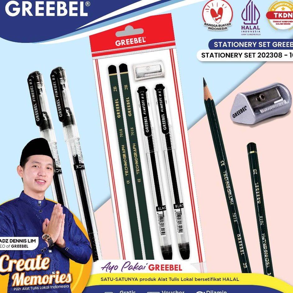 

ORDER SAJA GAN GREEBEL STATIONERY SET 223815StationaryStationery Set alat tulis ATK