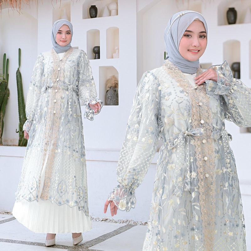 Atasan Kondangan Tile Wanita Outer Rensi Outer Modern Bahan Tile Two Tone