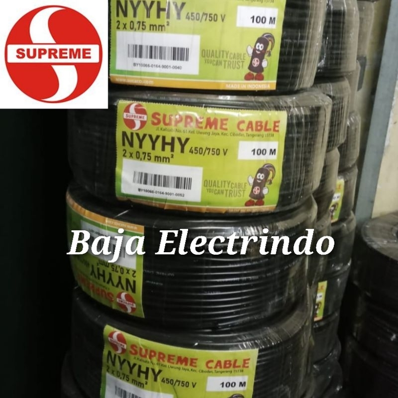 Kabel Serabut isi 2 NYYHY/NYMHY 2X0,75mm SUPREME @100m NYYHY 2x0.75 2x0,75 2x0.75mm