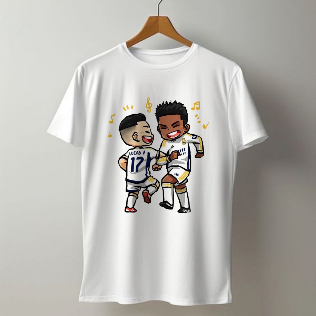 Fashion Anak Kaos Katun Combed Adem dan Nyaman Desain Pemain Bola Bergembira