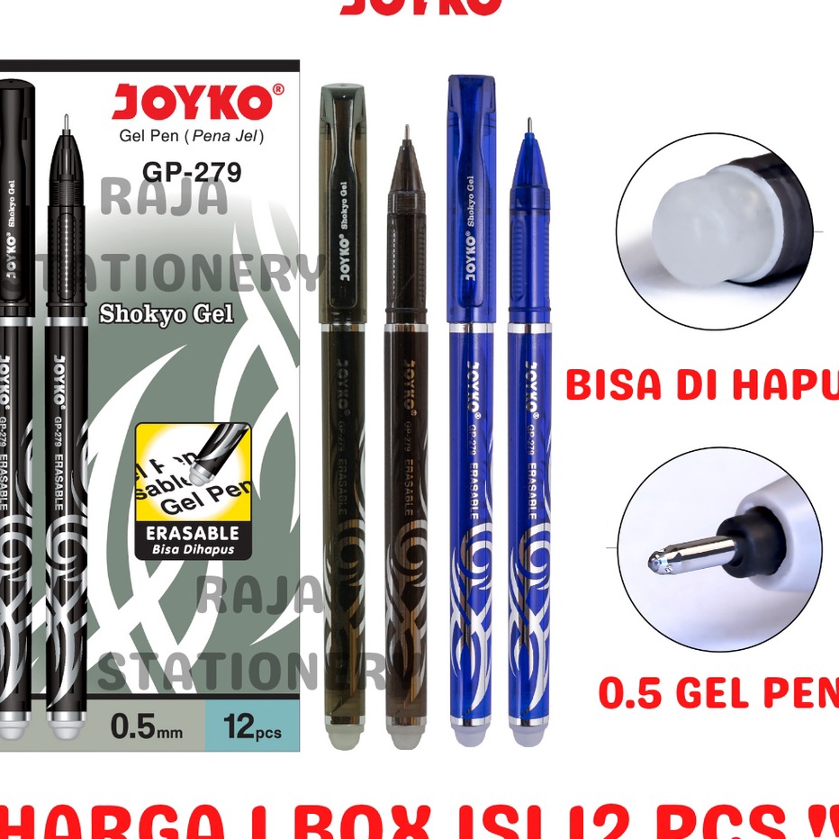 

ORDER SAJA GAN ERASABLE GEL PEN HITAM BIRU PULPEN PEN BISA DIHAPUS LUSIN GP279 12PCS