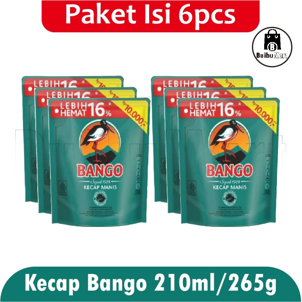 

[ Paket Isi 6 ] Bango Kecap Manis 210ml/265g Flatpack