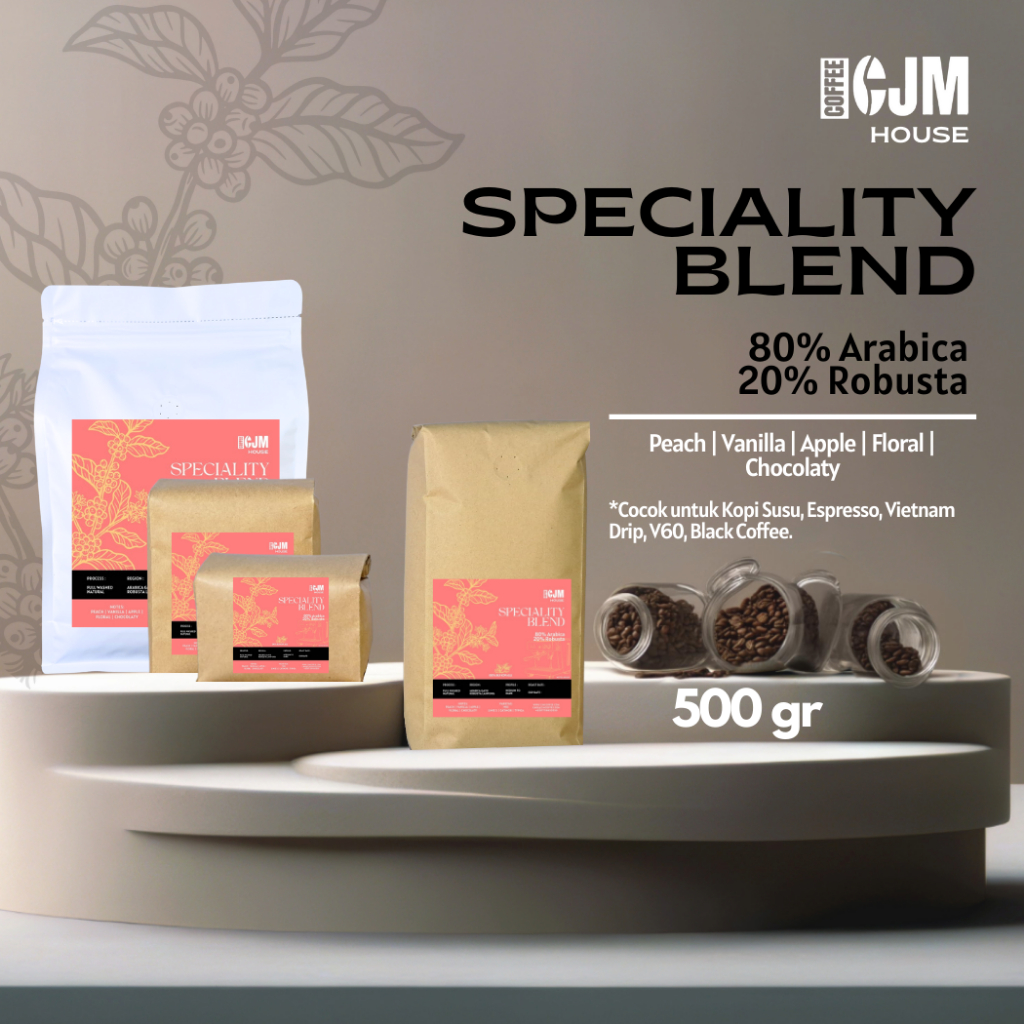 

500Gr 80% Arabika 20% Robusta | CJM Coffee House | Kopi Premium Asli | House Blend GayoXLampung