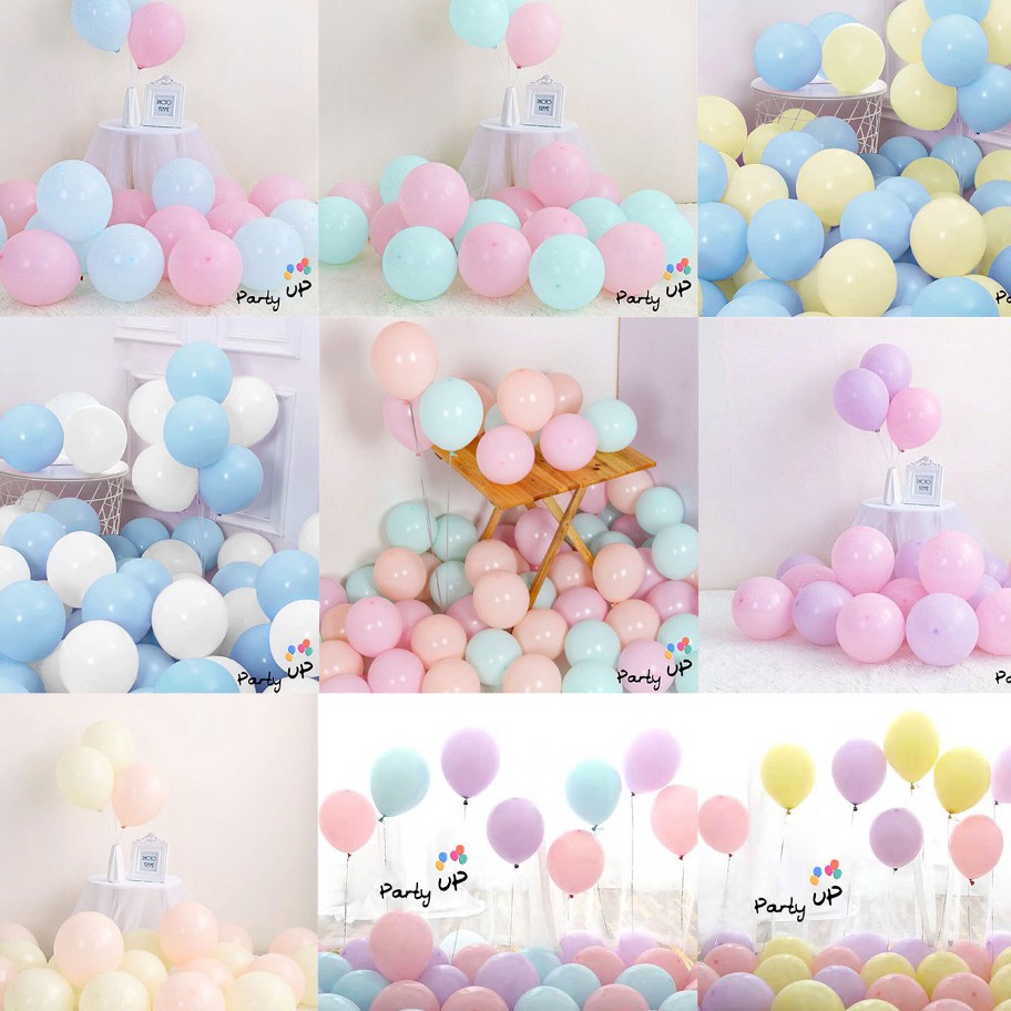 TERBAIK Paket Latex Balon Latex Pastel Mix Warna  Biru Ungu Pink  Pink Ungu Kuning isi 3pcs