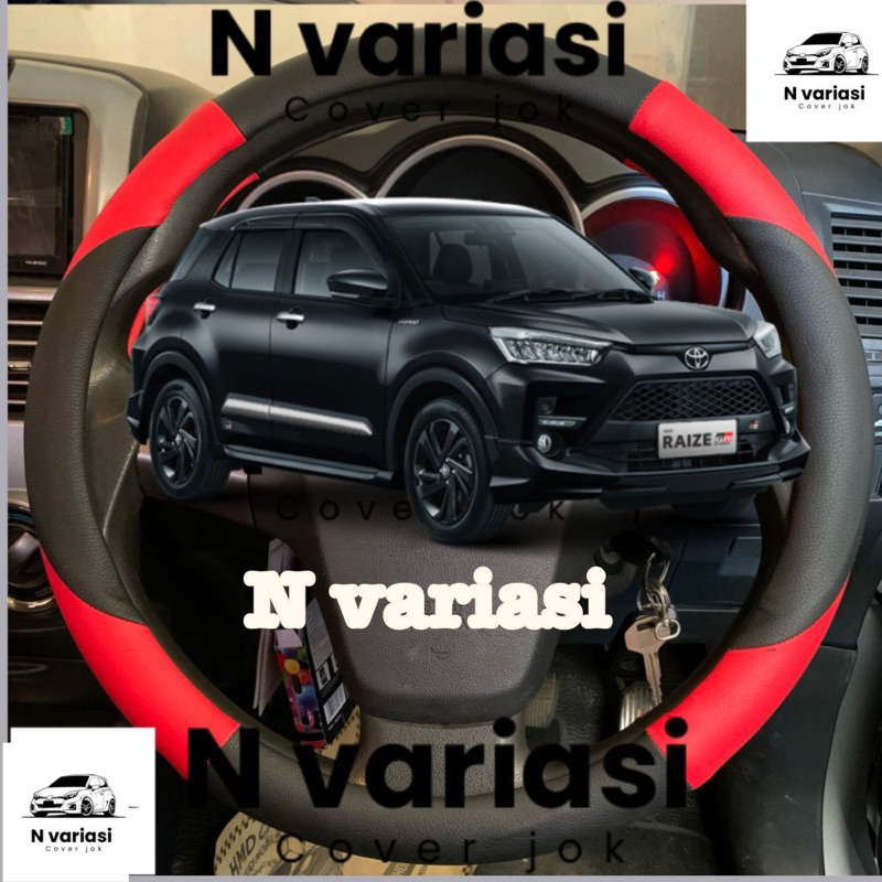 Sarung stir Bungkus Stir TOYOTA RAIZE/ROCKY sabit hitam