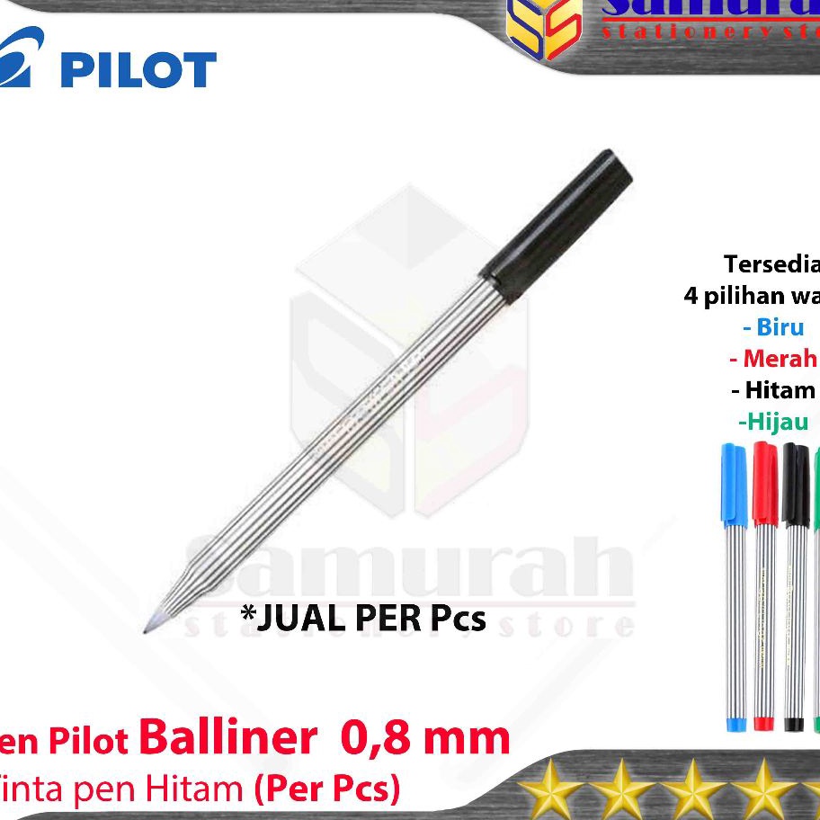 

PALING DIMINATI Ballpoint Pilot Balliner 8 mm Pulpen Baliner 8 mm Pen Cabut Tebal Tanda Tangan Hitam Biru Merah Hijau