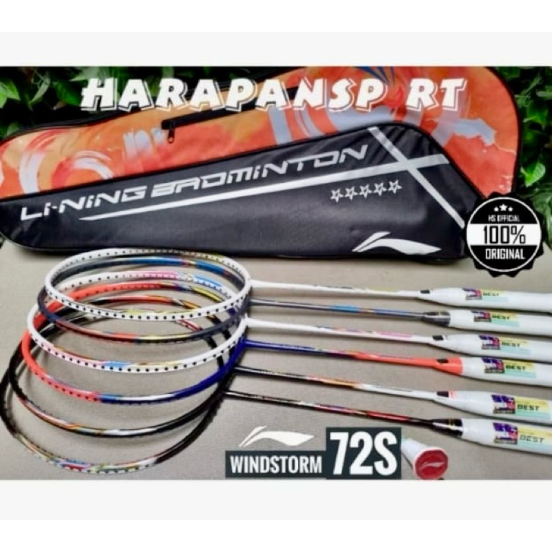 RAKET BADMINTON LINING WINDSTORM 72S 72 S WINDSTROM ORIGINAL 100%