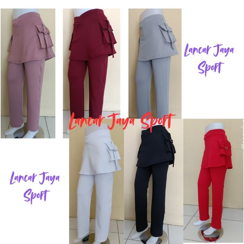 CELANA SENAM ROK KANTONG WANITA size jumbo  XXXL 4L 5L bahan tebal dan nyaman dipakai