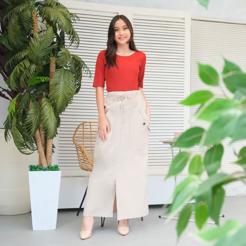 Rok Span Panjang 102500 / Rok Katun Twill / Rok Maxi Lurus