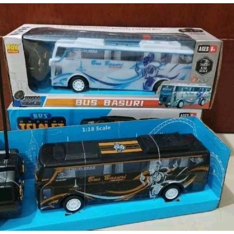 Mainan anak mobil remote control rc bus telolet basuri battery charger