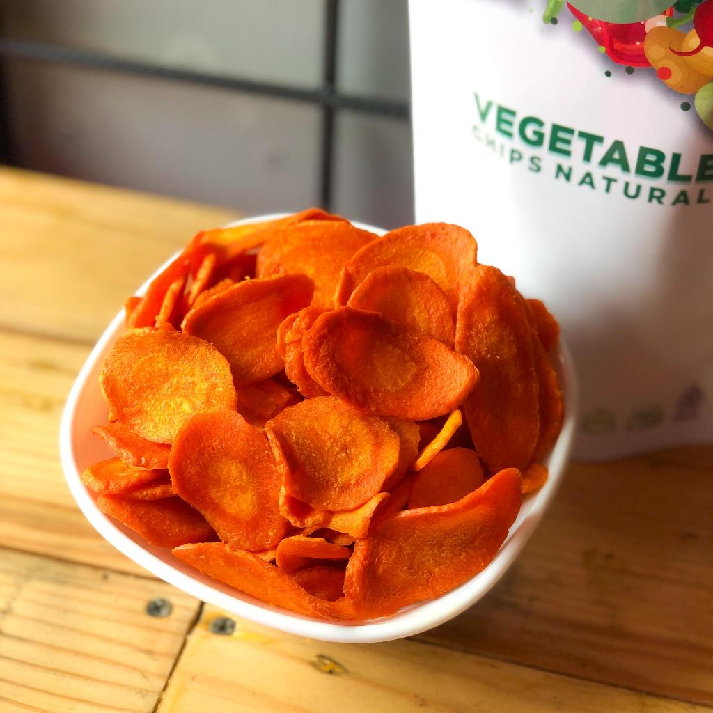 

Keripik Sayur Wortel I Kemasan Standing Pouch I Premium Carrot Chips I Camilan Diet Sehat