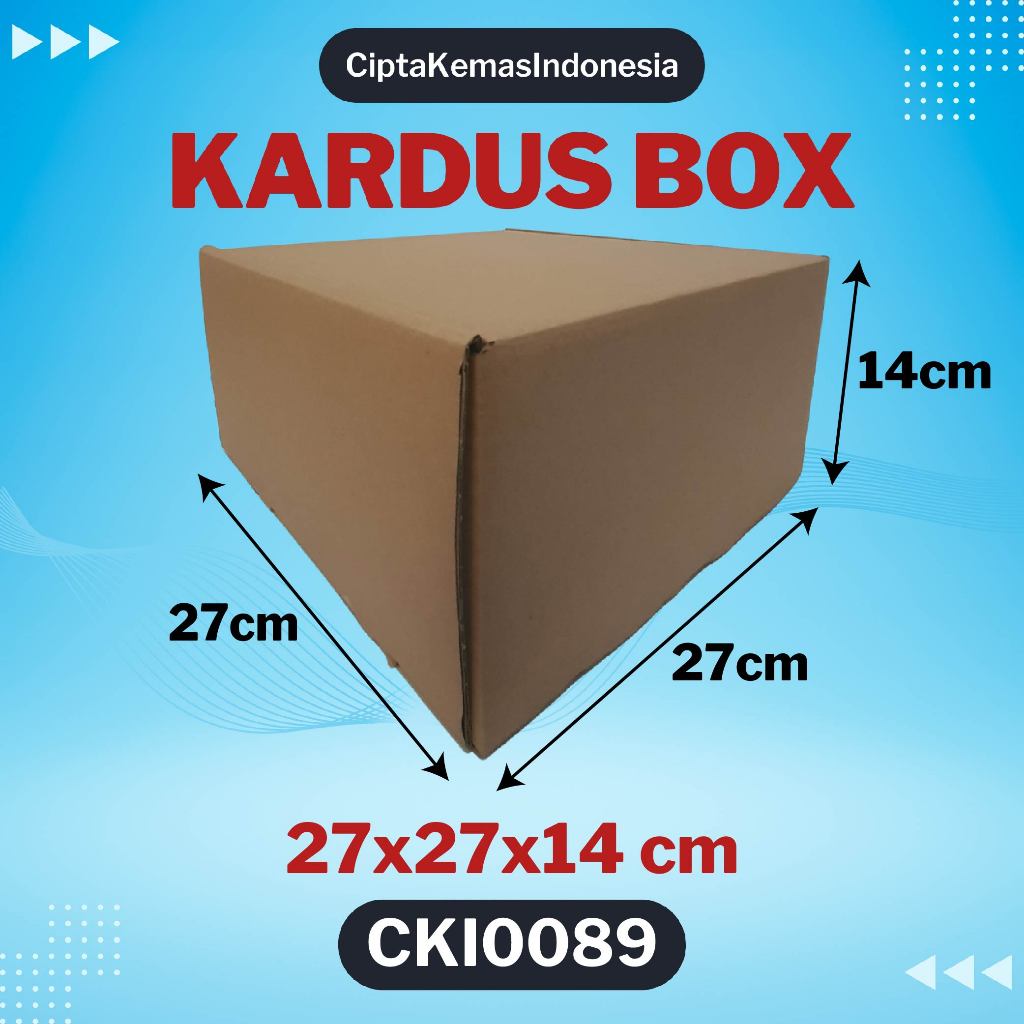 

Kardus Box Die Cut 27x27x14 cm Dus Packing Packaging Polos