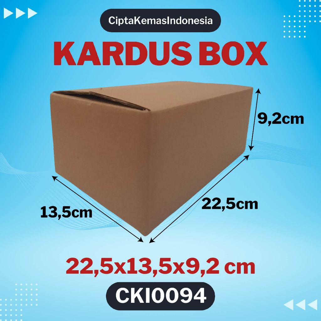 

Kardus Box Die Cut 22,5x13,5x9,2 cm Dus Packing Packaging Polos