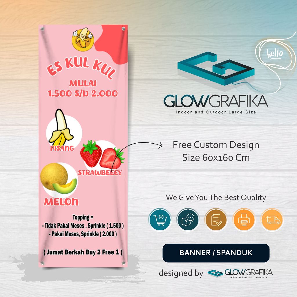 Cetak Spanduk Banner Es Kul Kul