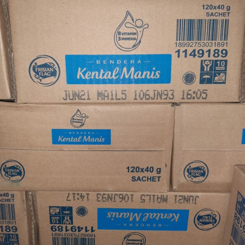 

Susu Bendera (Frisian Flag) Kental Manis Sachet 1karton isi 120 Sachet