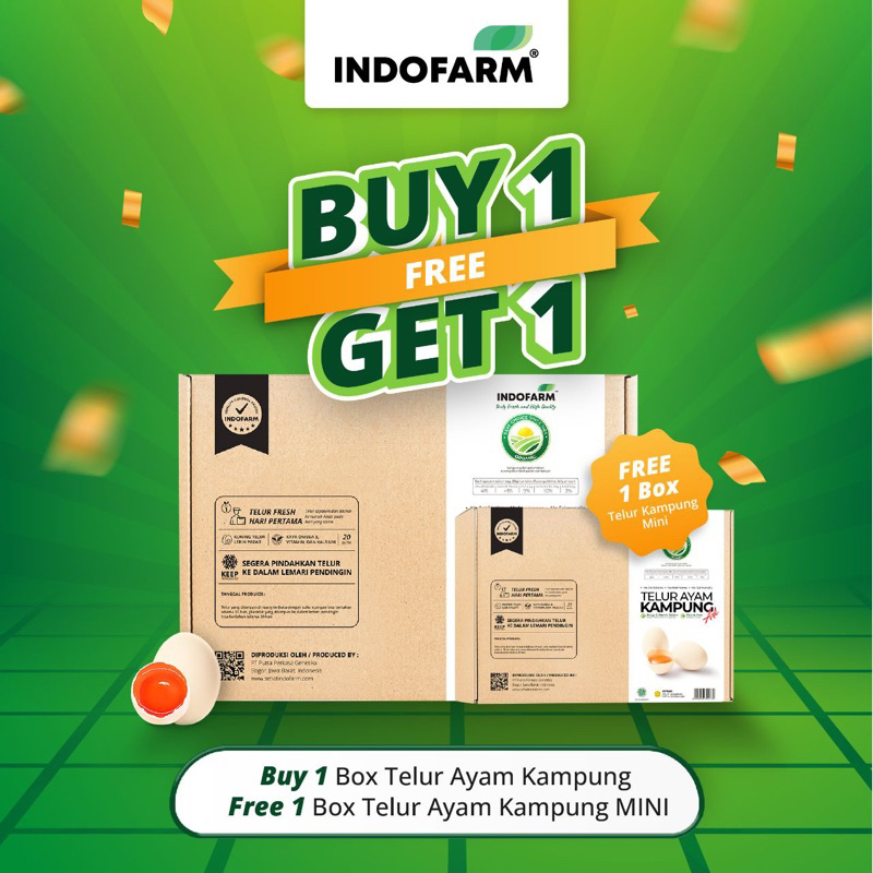 

[BUY 1 GET 1 FREE] Telur Ayam Kampung MINI Organik Free 1 Box Telur Kampung MINI