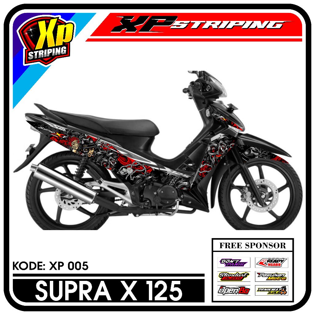 Striping Supra X 125 - Sticker Striping Honda Supra X 125 Desain Racing XP.05