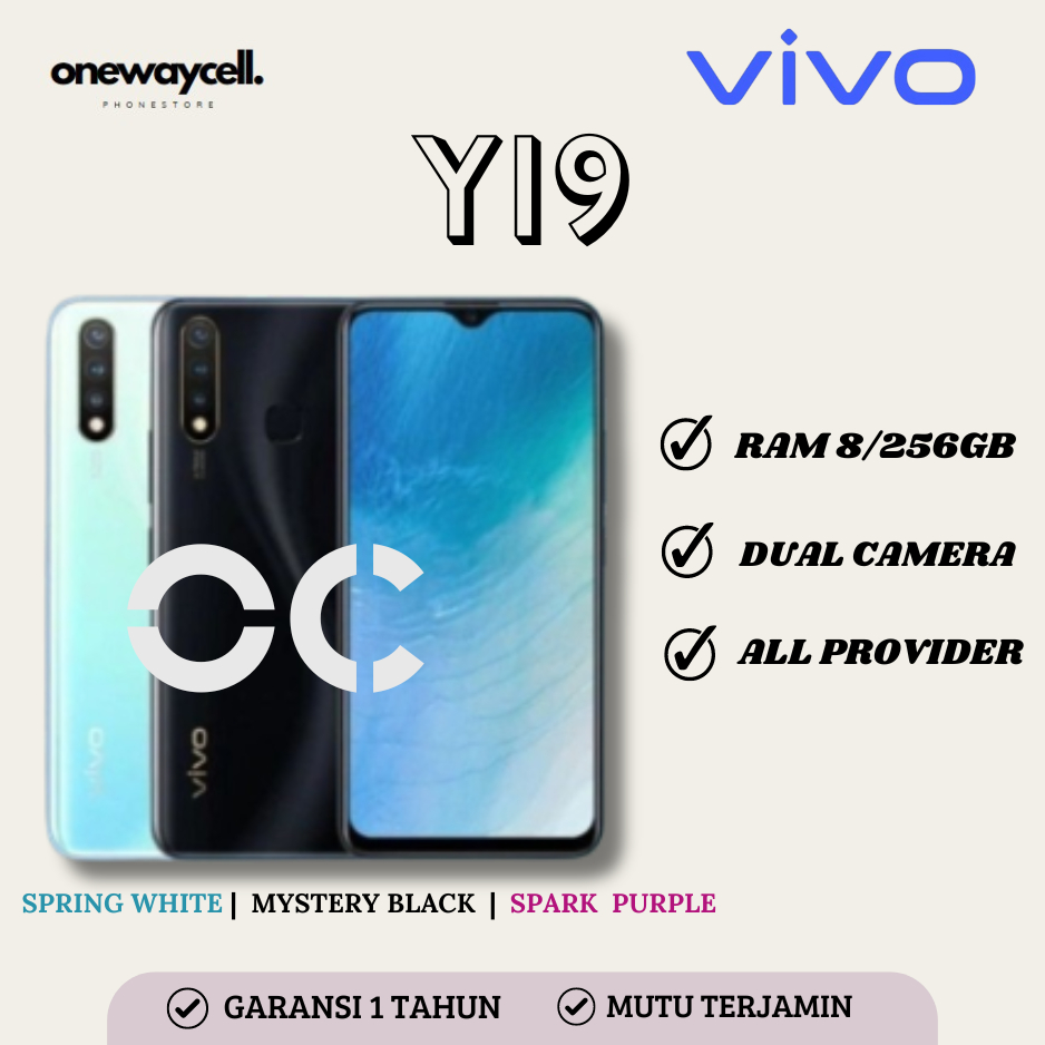 VIVO Y19 RAM 8/256GB FULLSET GARANSI 1 TAHUN
