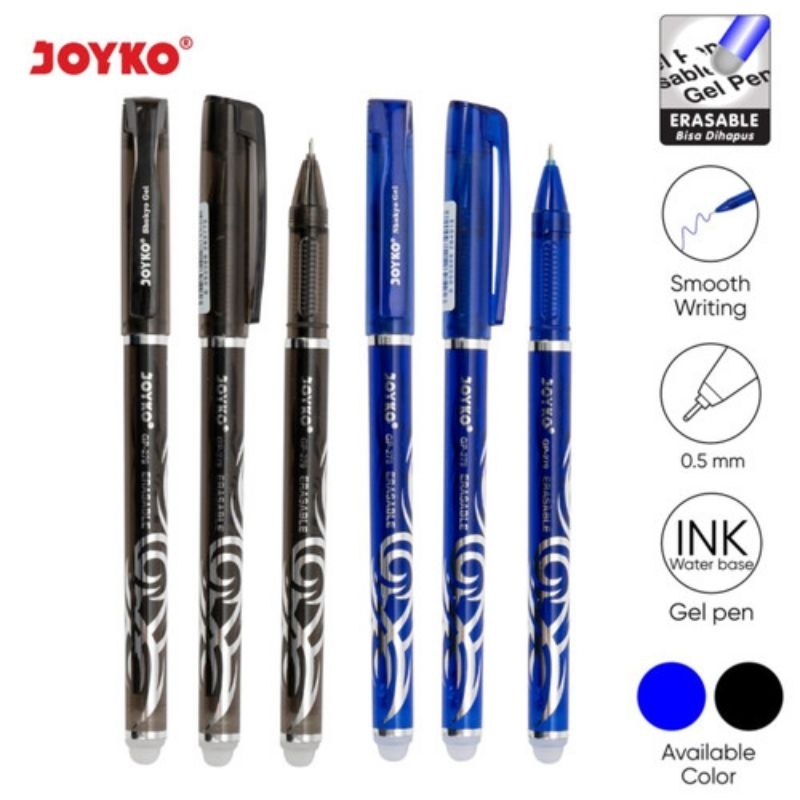 

Joyko GP-279 Shokyo Gel Pulpen Tinta Gel Bisa Hapus 0.5mm Hitam/Biru (12 PCS)