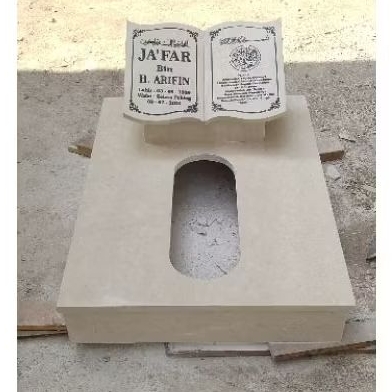 Kijing Makam Marmer + Batu Nisan Tancap