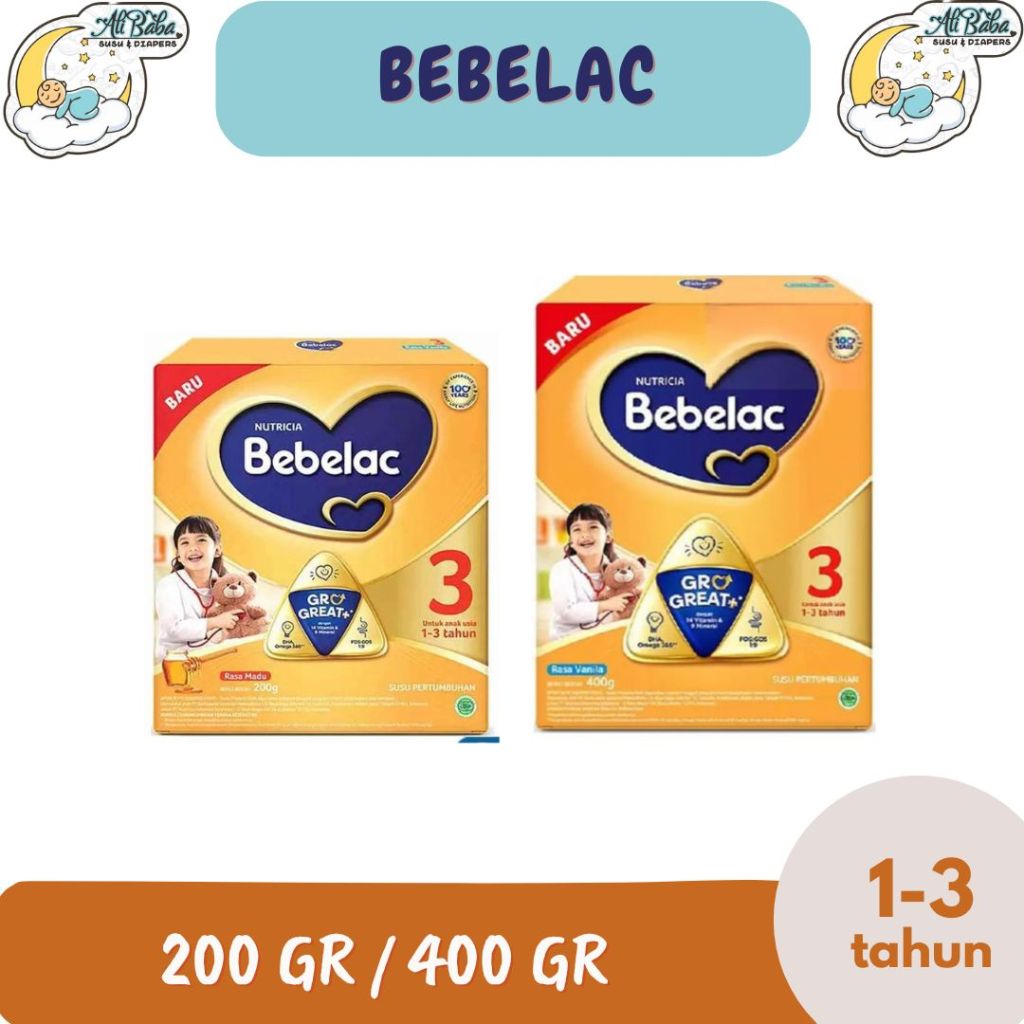 Bebelac 1+ Gro Great Susu Pertumbuhan Anak  200/350 Gram Vanila Madu Susu Bubuk
