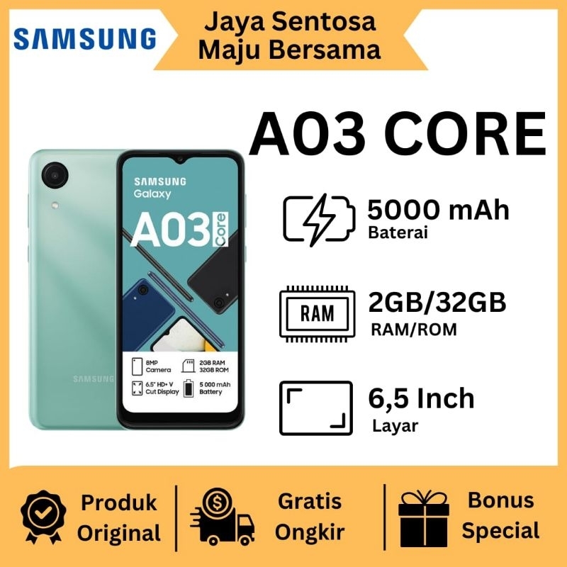 Samsung a03 core 2/32 handphone second murah fullset