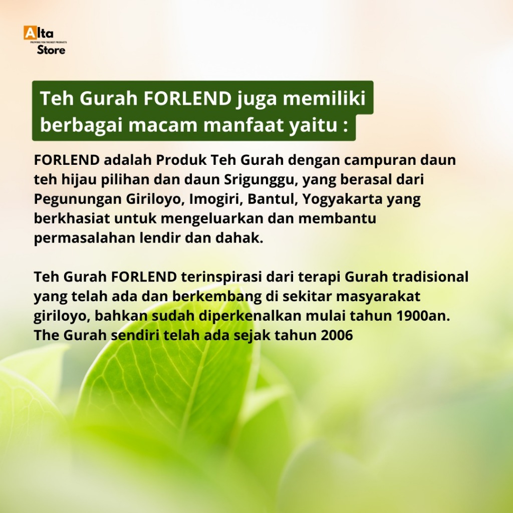 

RB22 Teh Gurah Herbal FORLEND Atasi Dahak, Flu, Batuk Menahun, Membantu Keluarkan Lendir, dan Dahak