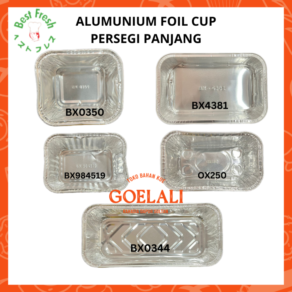 Alu Tray / Alumunium Tray / Alumunium Foil Cup Persegi Panjang