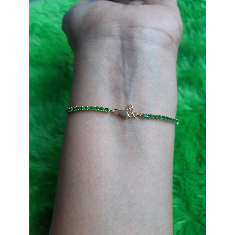 Gelang Tali Serut Batu Hijau kupu 0,2gram semar nusantara