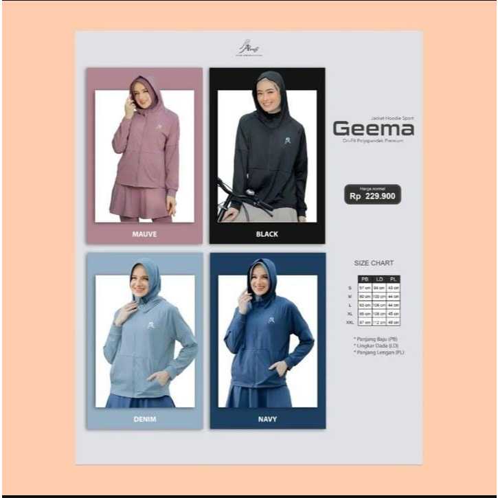 GEEMA JACKET HOODIE SPORT // BY HIJAB AR RAFI // JAKET HOODIE WANITA
