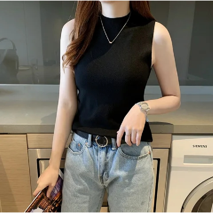 Atasan Rajut Wanita Tanpa lengan Rompi Rajut Wanita import