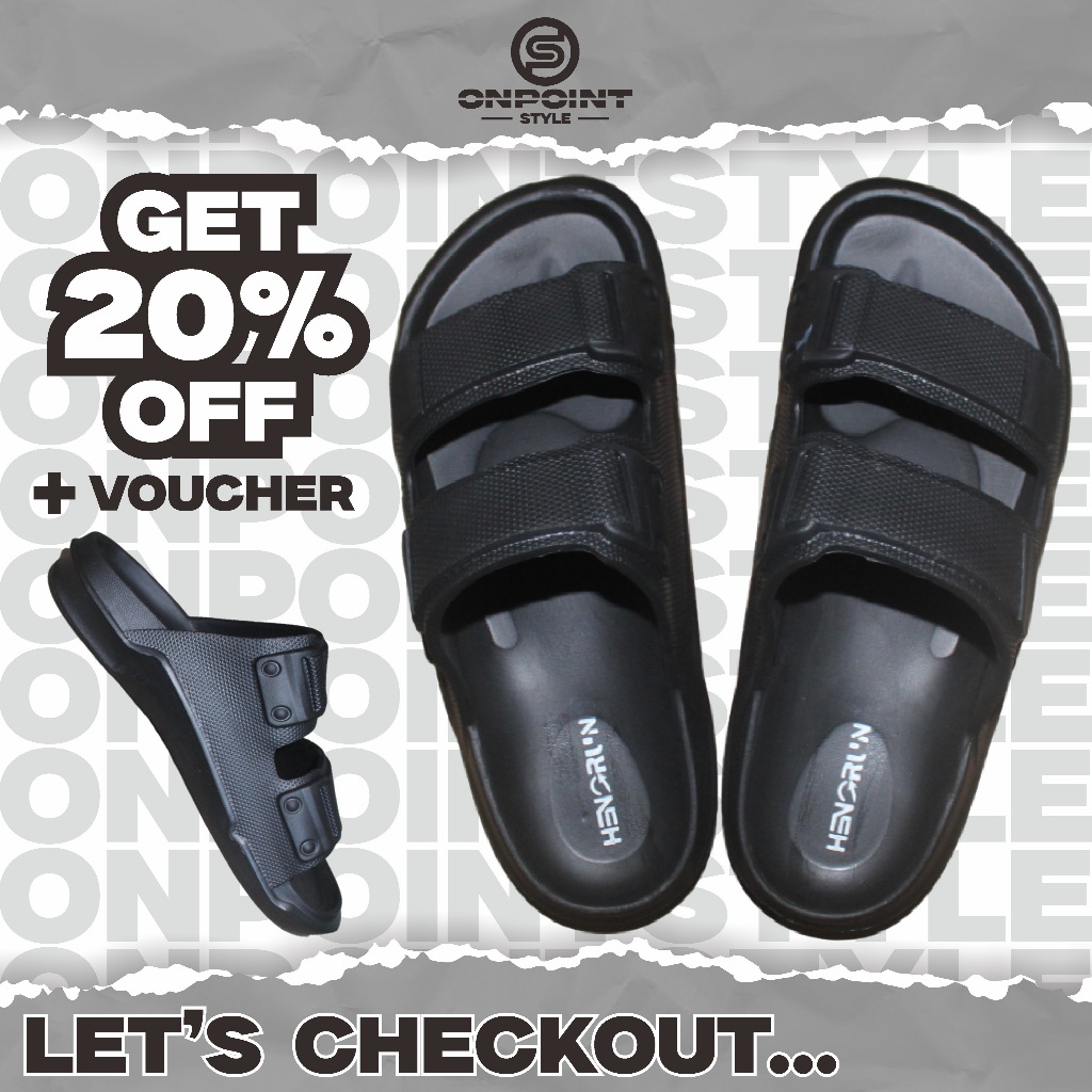 Hengrun Sandal Slop Pria Anti Slip Casual / Sandal Slide Cowok