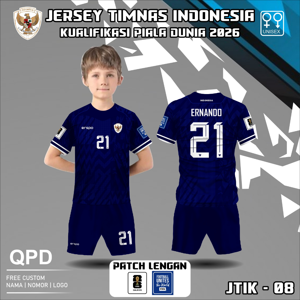 Jersey setelan timnas indonesia kualifikasi piala dunia 2024 baju kiper timnas anak terbaru 2024 fre