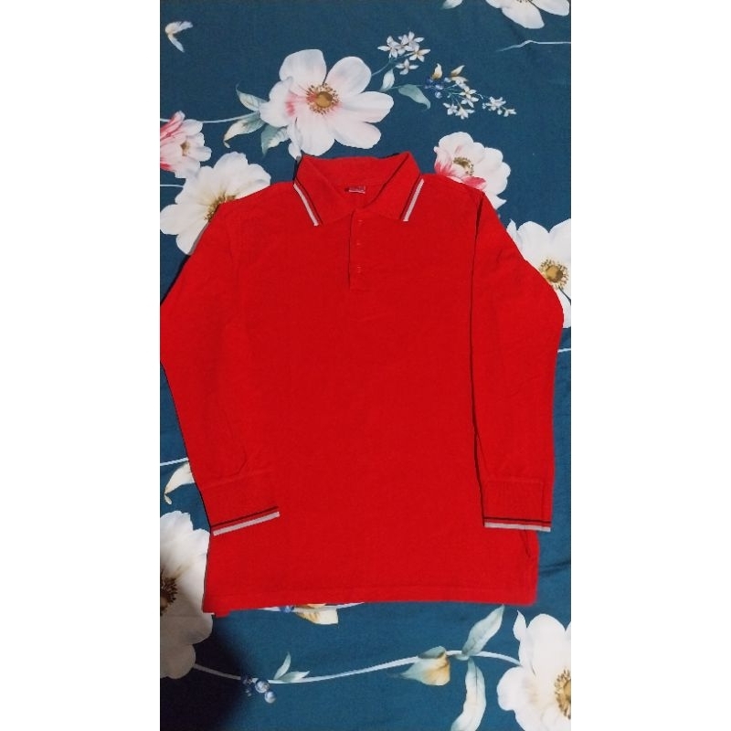 kaos merah lengan panjang [ kaos olahraga ]