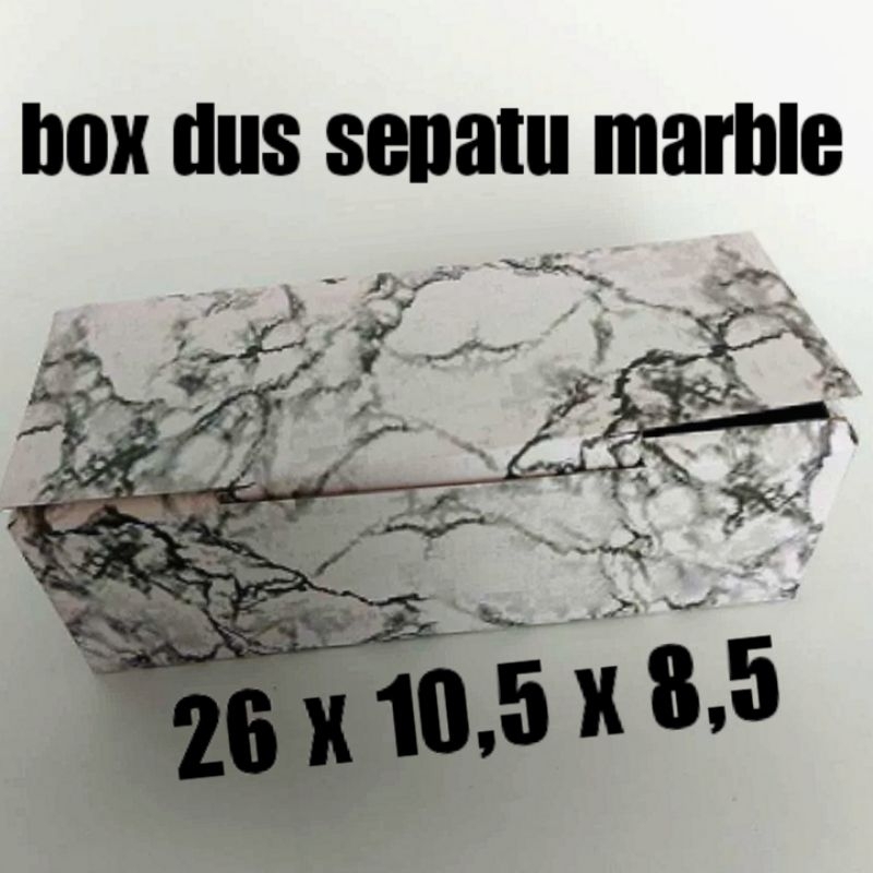 

BOX DUS SEPATU || KARDUS SEPATU MARBLE 26X10X8,5 CM