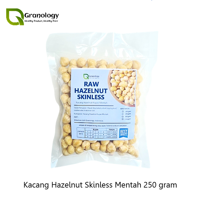 

(RAW) Hazelnut Kupas Skinless Mentah / Raw Peeled Hazelnut - 250 gram