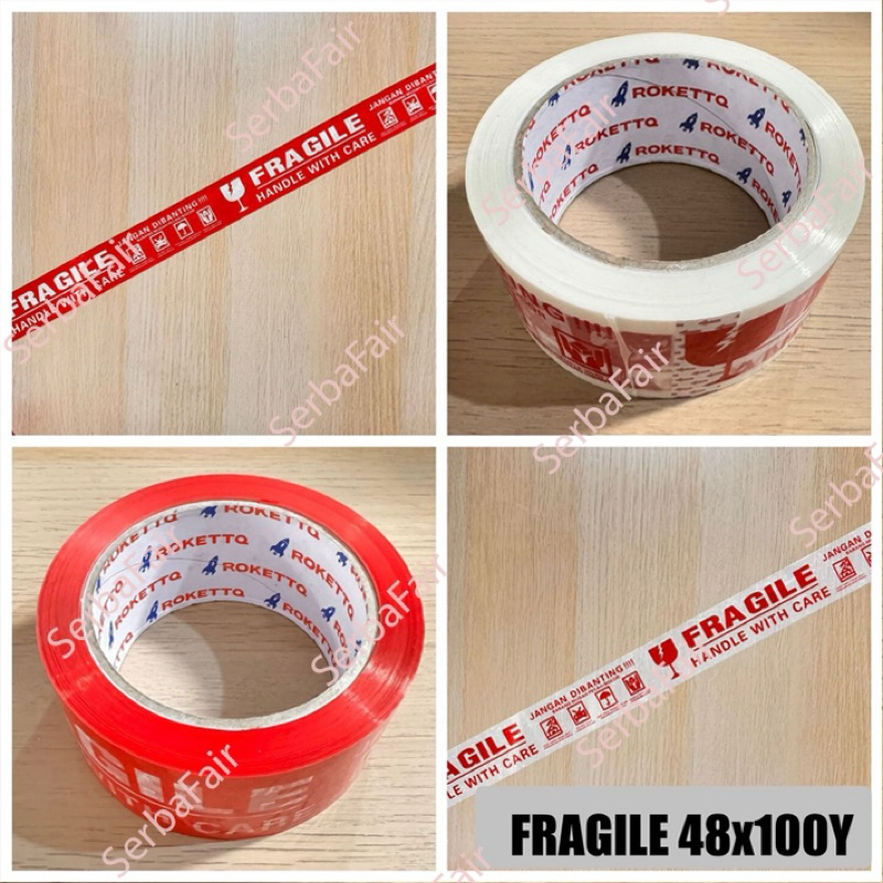 

Lakban Fragile Merah / Putih ROKETT 2 Inch (48mm) 100 Yards Ecos 2 Bahasa Lengkap TOP TERMURAH