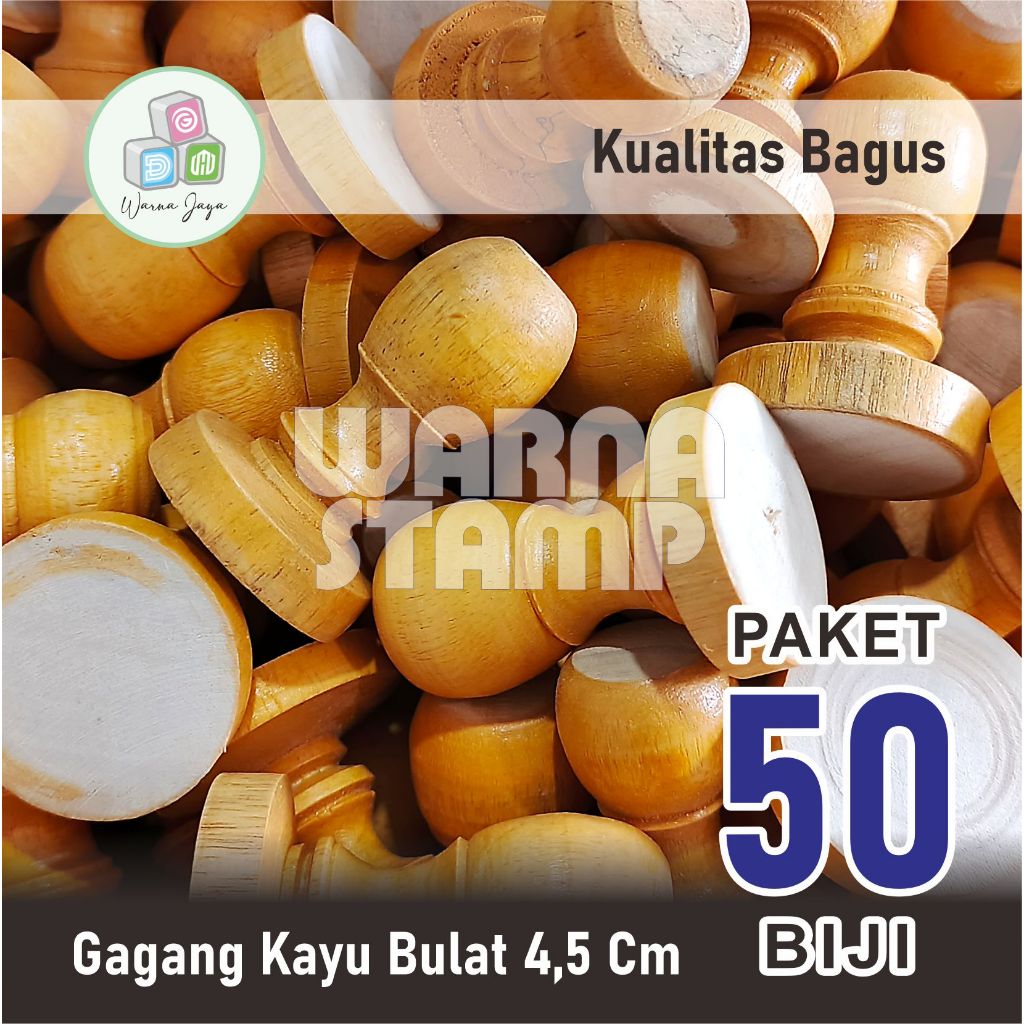 

GAGANG STEMPEL KAYU BULAT DIAMETER 4,5 CM / PAKET 50 BIJI / GAGANG KAYU DIAMETER 45 MM