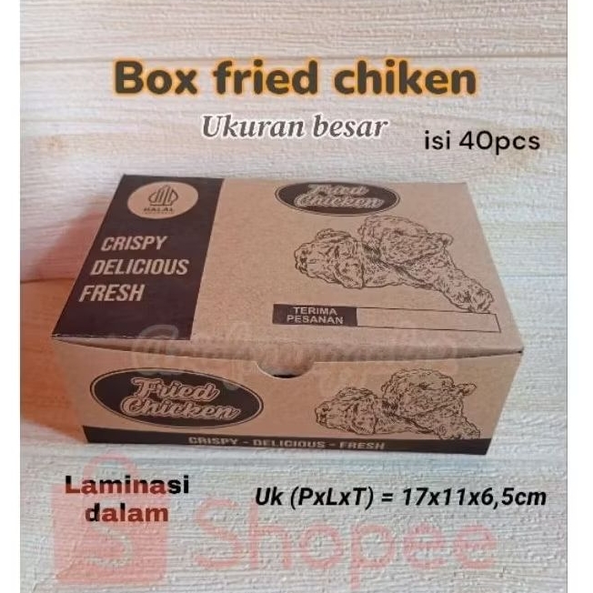 

@40pcs kotak dus fried chiken laminasi uk besar