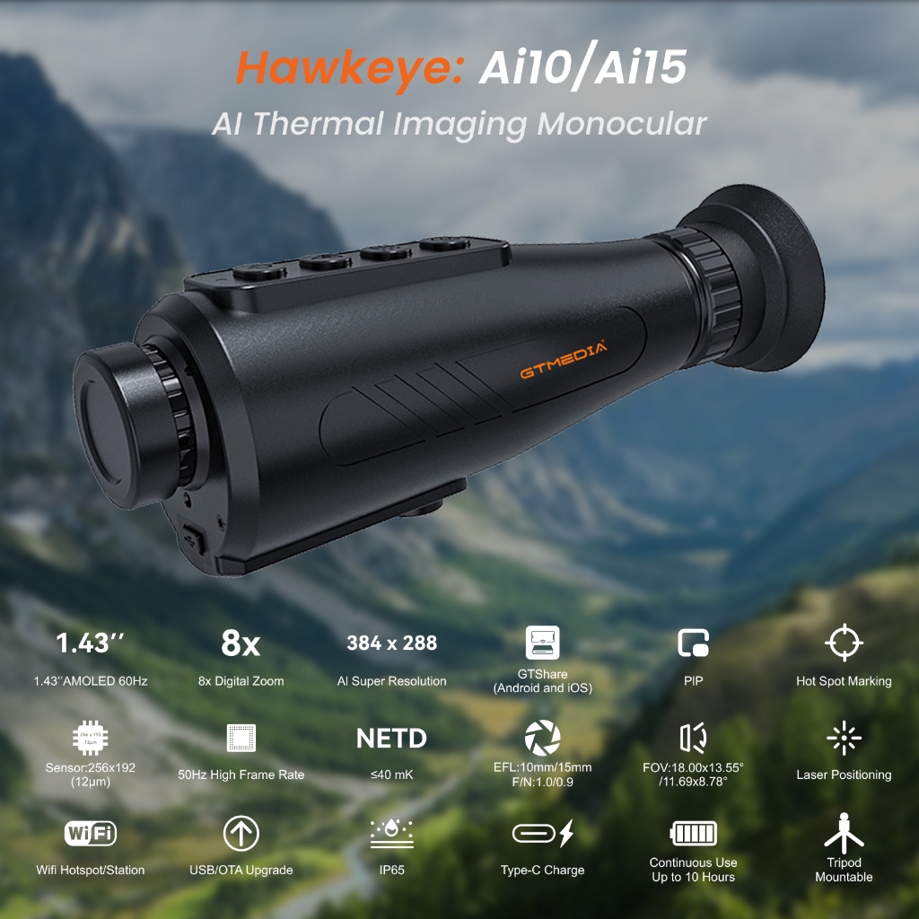 GTMEDIA HAWKEYE Ai15 THERMAL Imaging MONOCULAR TEROPONG MALAM