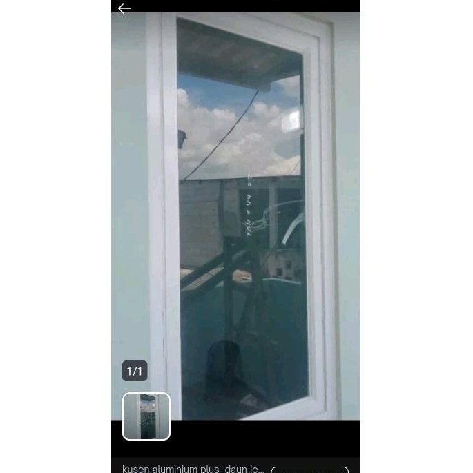 kusen aluminium plus daun jendela dan kaca.