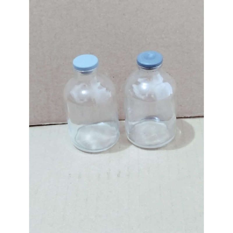 (Paket isi 10) Botol kaca 50ml mulut kecil / vial / tester / parfum / souvenir / bening / asi