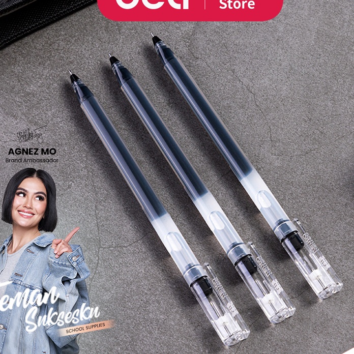 

PRODUK UNGGULAN Deli Gel Pen Pulpen Gel 5mm Tinta Hitam Isi 12 pcs Penulisan Halus Isi Tinta 2 Kali dari Pulpen Biasa A127