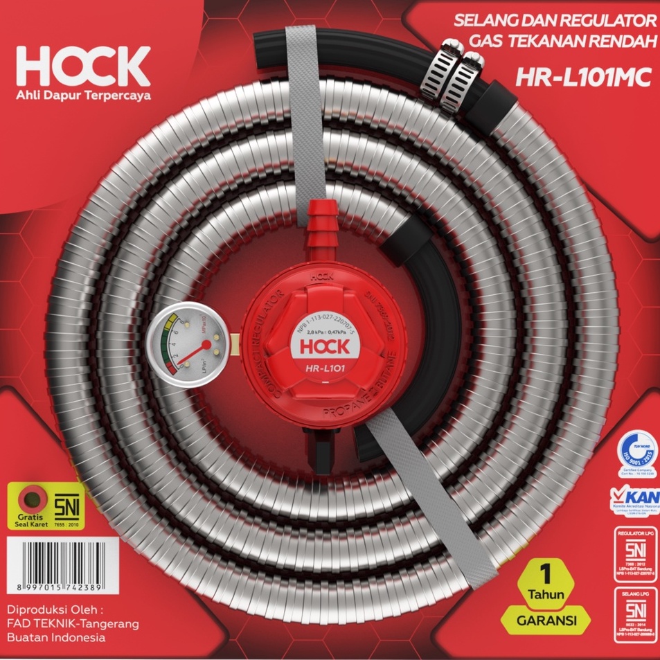 Special Favorit  Hock Regulator Kompor Gas TEKANAN RENDAH  LOW PRESSURE HRL11MC dengan Selang