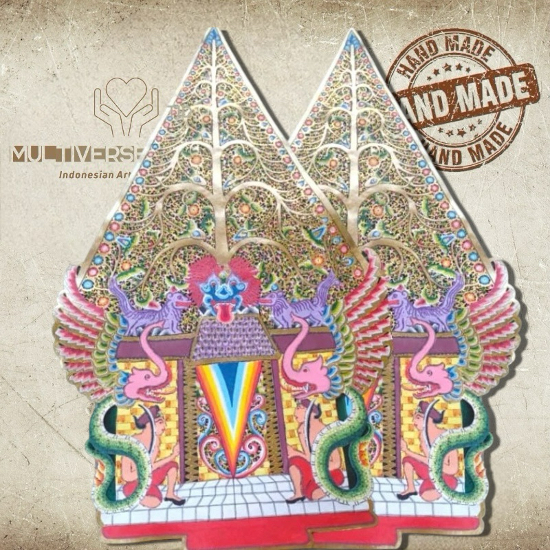 MULTIVERSECRAFTID Wayang Alusan Gunungan Alusan Bahan Kulit Kerbau Asli Jumbo Bahan Premium Kulit As