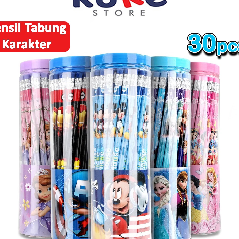 

EKSKLUSIF KUKE Pensil Tabung Karakter 3pcs Pensil HB Fancy Karakter Tabung isi 3 pcs Set Pensil Karakter Mini Stationery Alat Tulis Sekolah Paket Alat Tulis Pensil