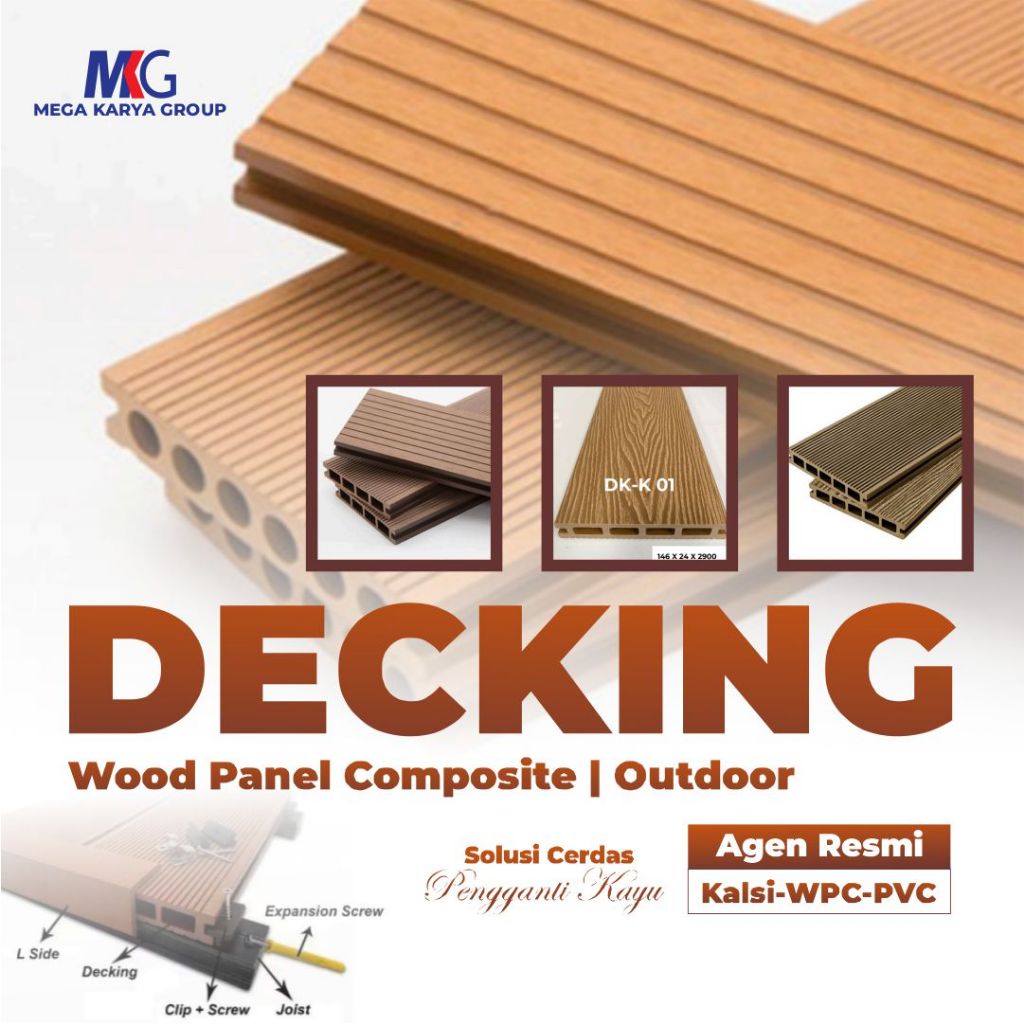 Decking Lantai WPC, Lantai kayu, Lantai kolam renang outdoor