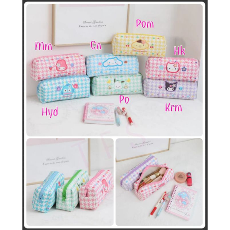 

Tempat pensil bhn semikulit/ pouch pensil/ pensil case sanrio kotak uk20x11