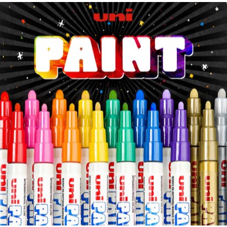 

(Khusus BATAM) Uni Paint Acrylic Marker PX-20 (White, Red, Yellow, Black, Gold, Blue, Pink) | Spidol Akrilik